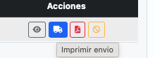 Desde las acciones rapidas puede imprimir los Envios