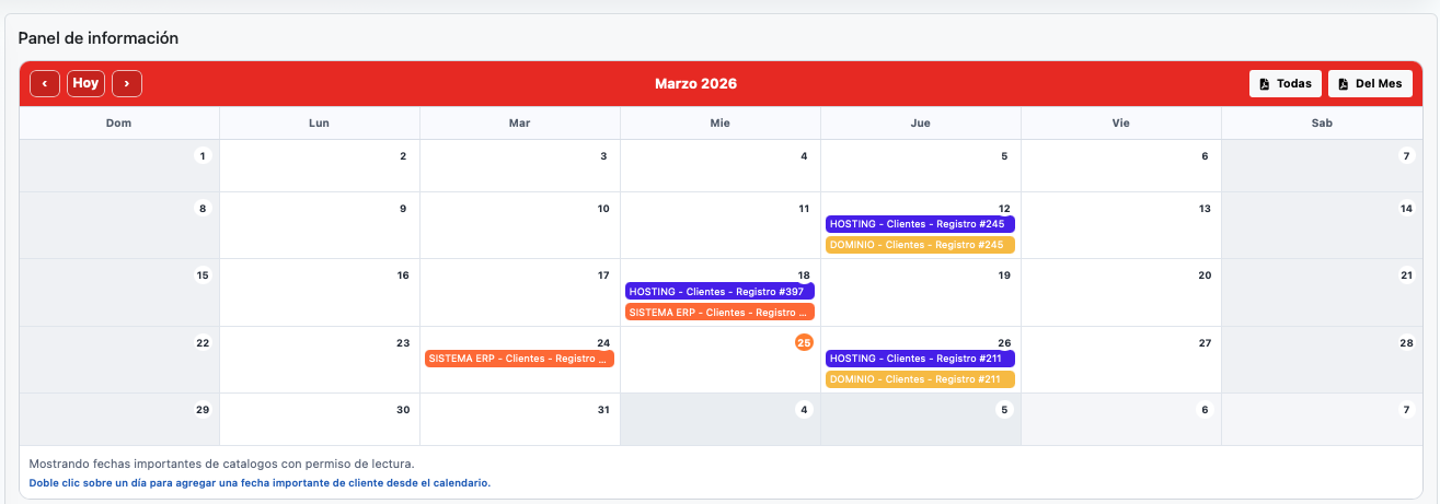 Vista general del bloque Calendario y Portal para Clientes orientado a citas, reservas y agenda.