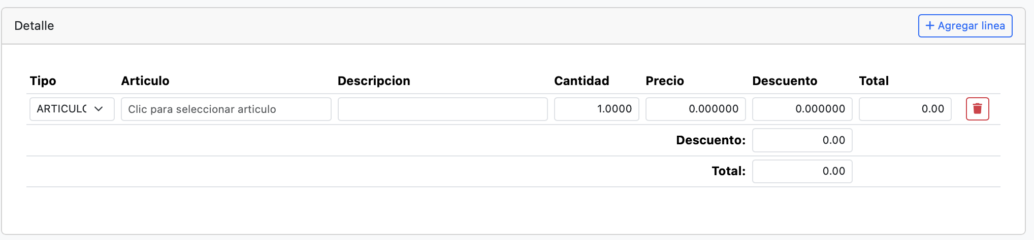 Precios y categorías
