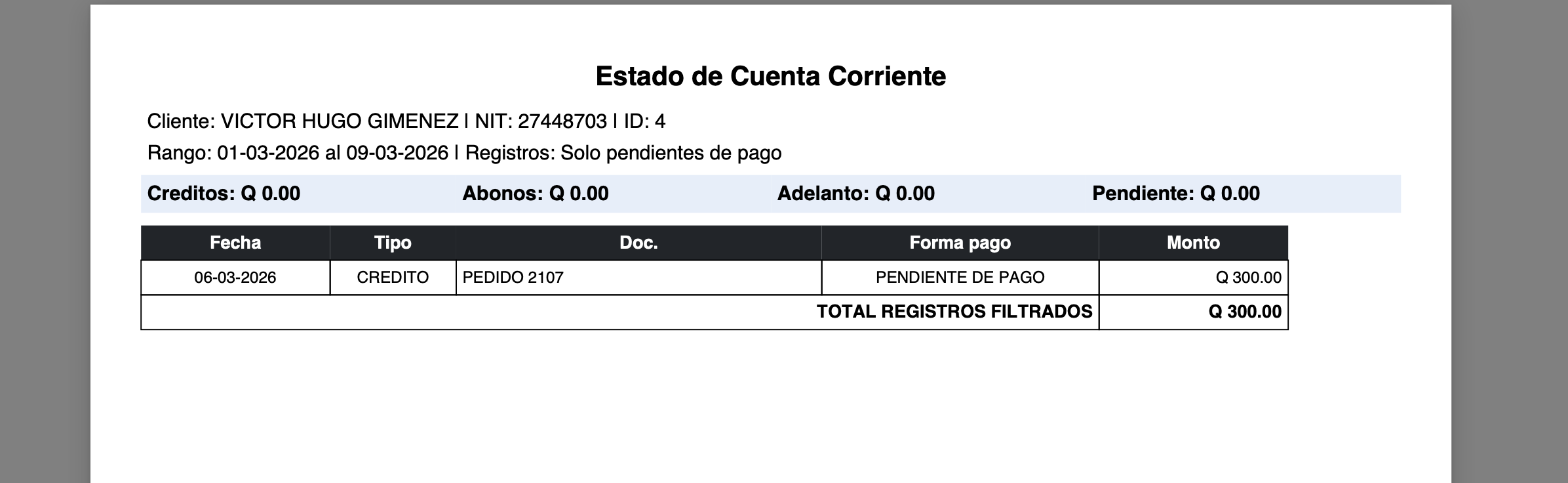 Reportes de clientes